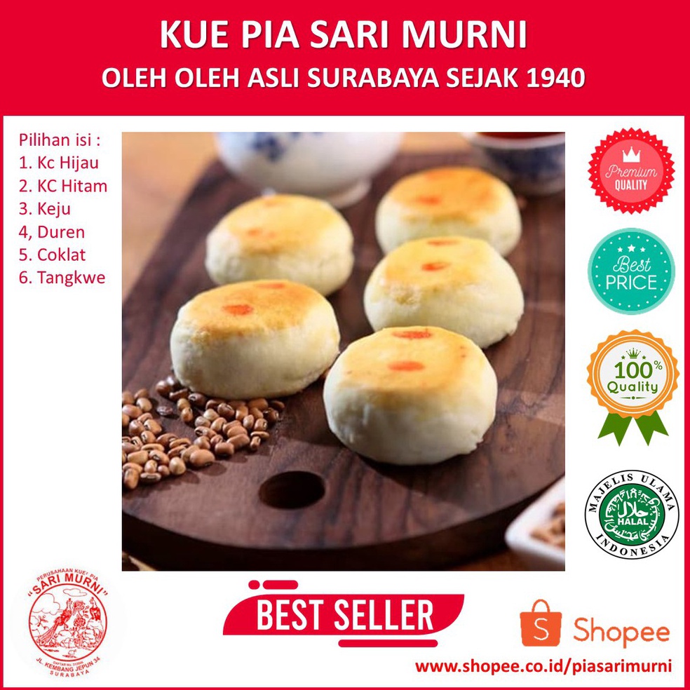 

Harga Termurah.. Kue Pia Sari Murni Bakpia Camilan Snack Oleh Oleh Asli Surabaya EJ7