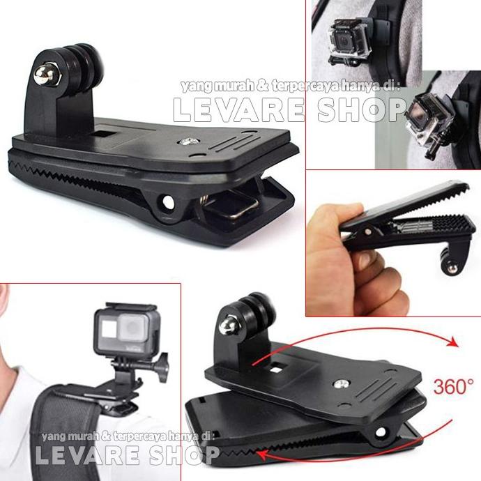 Sale 8.8 Rotary Backpack Clip Clamp Mount Holder Action Cam Camera Gopro Xiaomi