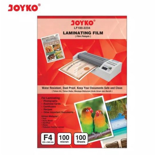

Murah.. PLASTIK LAMINATING F4 FOLIO JOYKO 100 MICRON 0QI