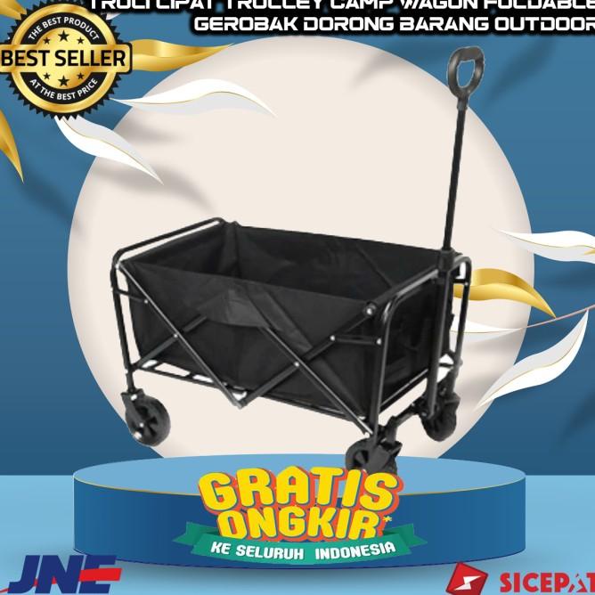 Troli Lipat Trolley Camp Wagon Foldable Gerobak Dorong Barang Outdoor