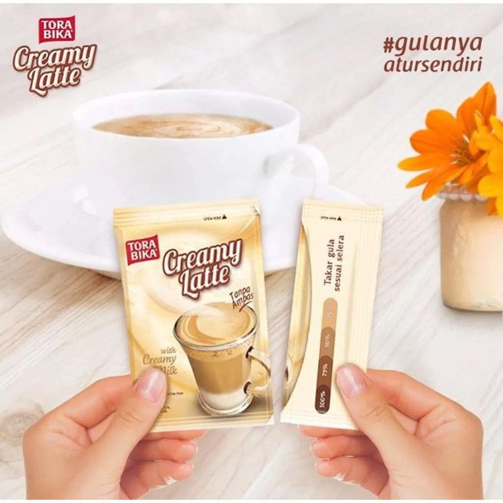 

TORABIKA CREAMY LATTE KOPI RENCENG ISI 10 PCS X 25 GRAM GULA TERPISAH