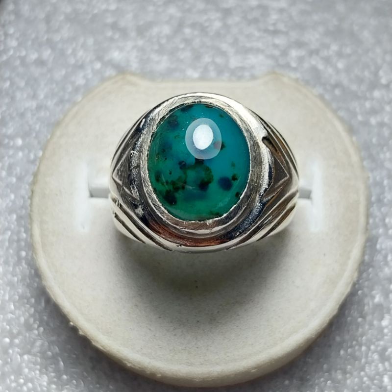 Cincin bacan doko coklat biru totol asli original