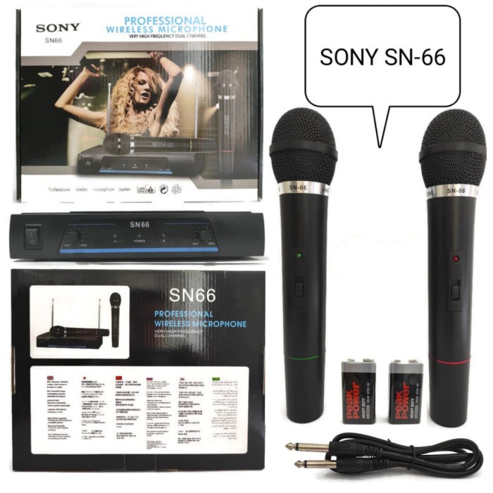 Mic SONY SN 66 Wireless Double Mik / microphone tanpa kabel