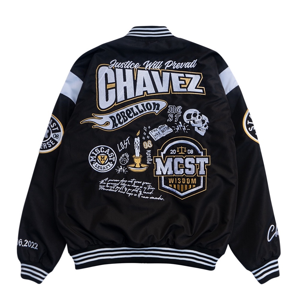 REKOMENDASI. Miscast Varsity Jaket Vintage Chavez Black