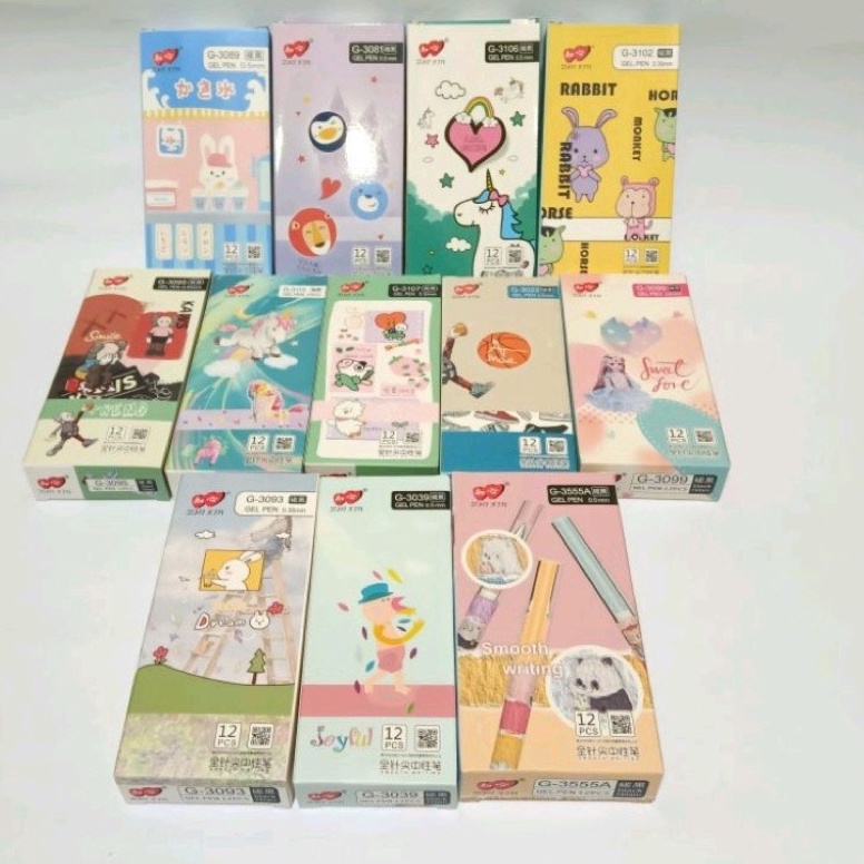 

Premium.. SELUSIN ( 12 PCS ) Pulpen Lovein Zhi Xin Gel Pen Lovein ZhiXin 58