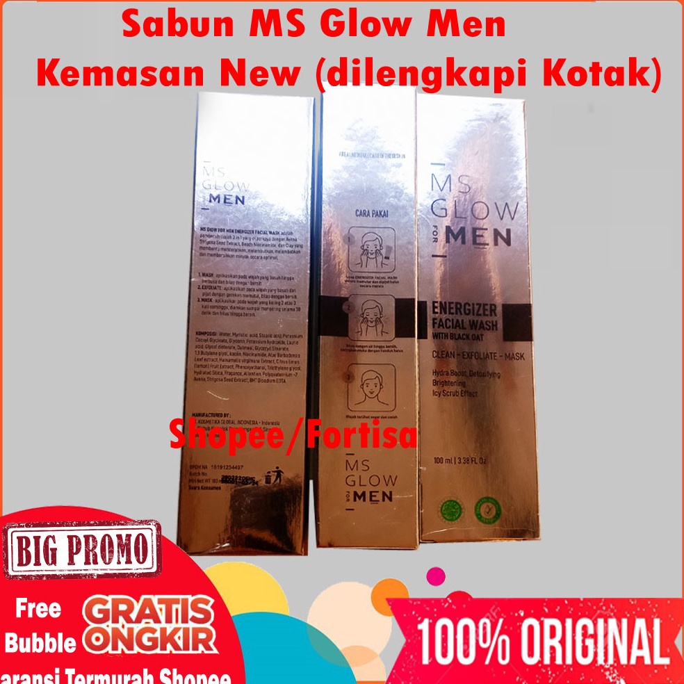 id Zz6Z0 (MEN) ECER facial wash Ms glow FOR MEN, sabun ms glow MEN