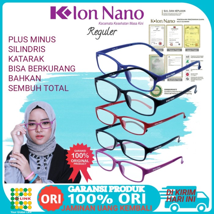 KACAMATA ION NANO ORIGINAL REGULER TERAPI KESEHATAN MATA MINUS PLUS