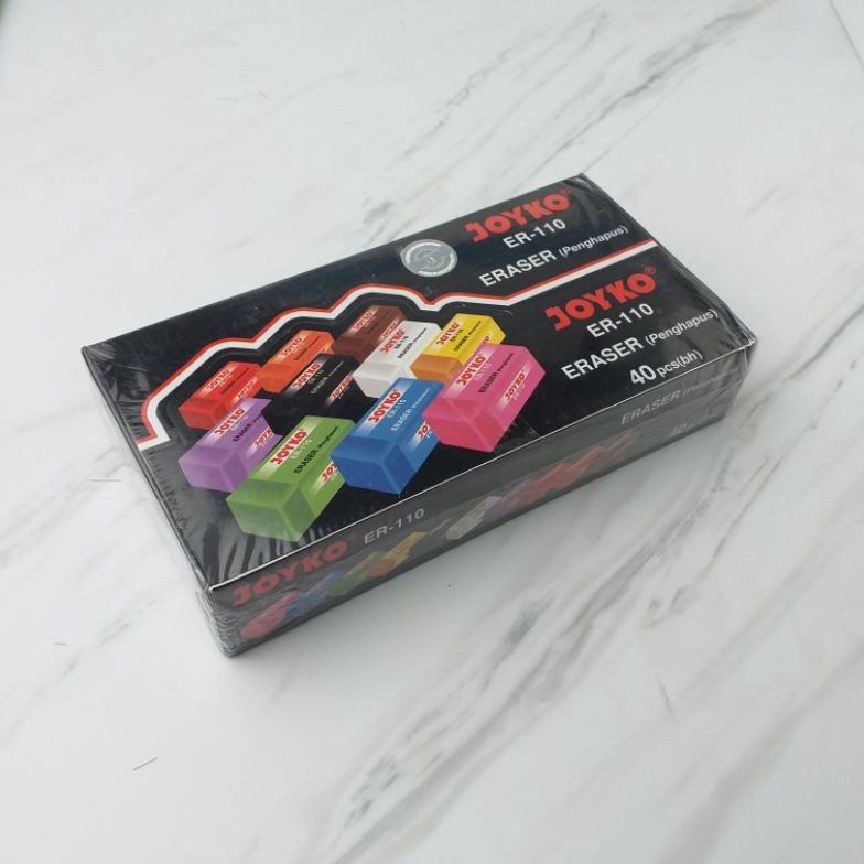 

Ready Stok.. 1 Box/ 40 pcs Penghapus Joyko ER-110 Kotak Kecil Warna-warni Setip Eraser YDY