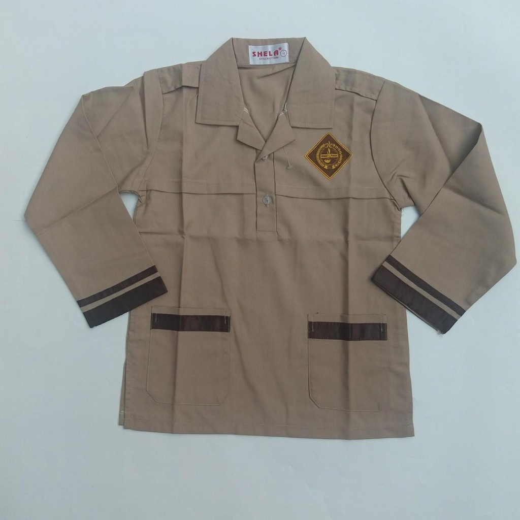 Baju Seragam Pramuka SD / Hem Panjang Pramuka Siaga Warna Coklat Susu