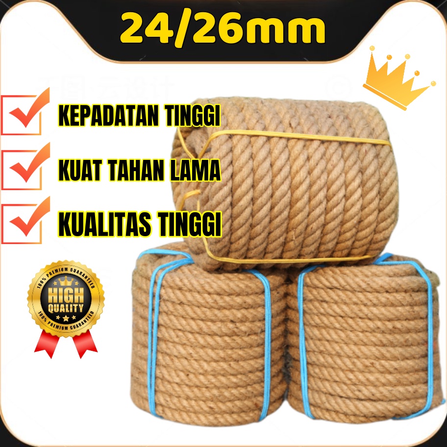 

✯Murah Banget 7CZ0K Tali tambang 24mm 26mm kuat tahan lama / tali goni / tarik tambang / tali rami F91 ✽Ready Stock