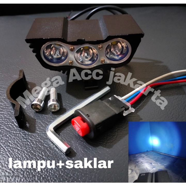 lampu tembak lampu sorot led cree 3 mata owl ultrafire free saklar hazard on of