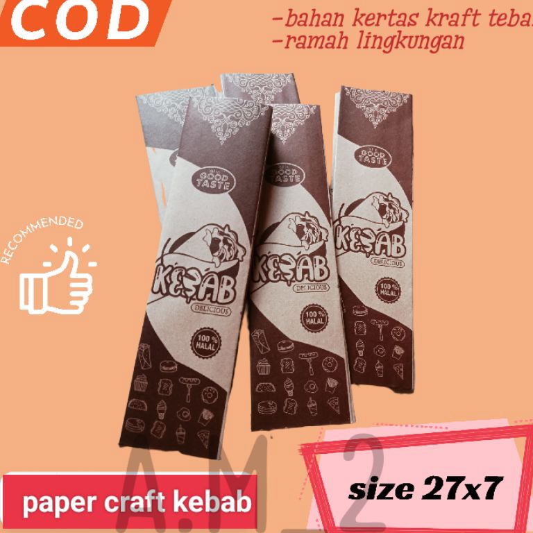 

Super Promo.. @100pcs kebab paper craft/kemasan kebab/bungkus kebab W8N