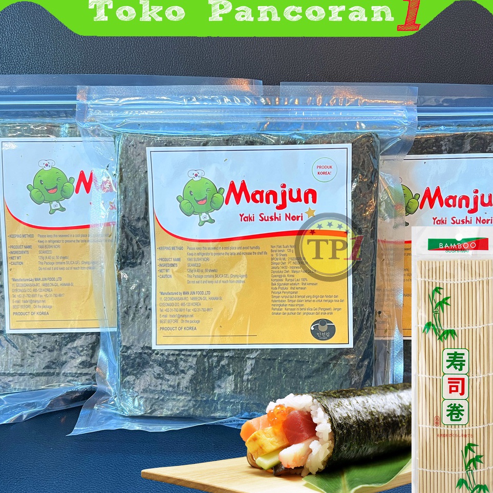

❇Ready✪ EV9QT Manjun Yaki Nori 50 pcs SUSHI SEAWEED RUMPUT LAUT Korea F56 ✭Ready Stock