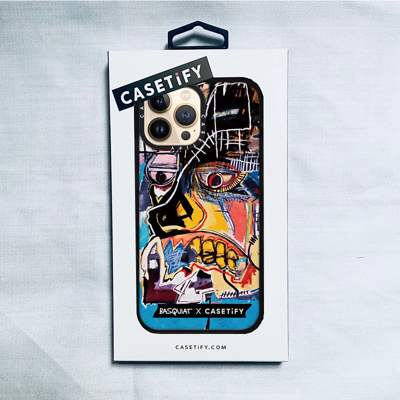 ☌✿CASETiFY X BASQUIAT Graffiti  Black Case IPhone 13 12 11 Pro Max Mini XS MAX XR X SE 6 6S 7 8 Plus