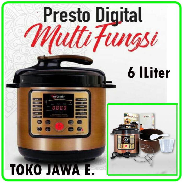 Best Seller Re Cooker Rp-608 Presto Digital Multi Fungsi Kapasitas 6 Liter