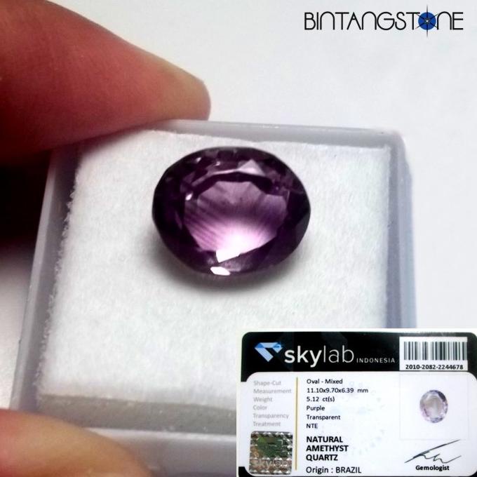 best produk] Amethyst Brazil VVS 5.65 Cts Batu Cincin Kecubung Ungu Cutting Memo