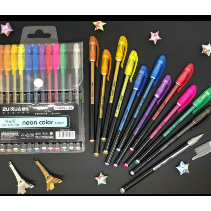 

➬Laris❋ QBPBG pen gel warna warni NEON/color pen/gel pen color/pen NEON W52 ✵Harga Murah