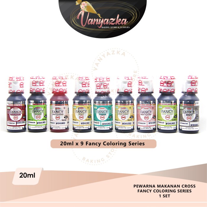 

Terlaris Colourfood Pewarna Cross Fancy Color 1 Set/Pewarna Makanan 1 Set Cross Fancy 20Ml
