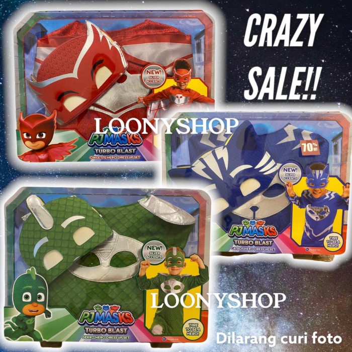 Promo Baju Pj Masks Costume Kostum Pj Mask Original Gekko Catboy Owlette