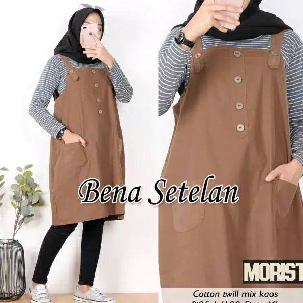 ➼Terbaru✩➫ 8CZI0 BENA OVEROL TUNIK  CANTIK UKURAN M/L/XL/XXL F76 Ready Stock