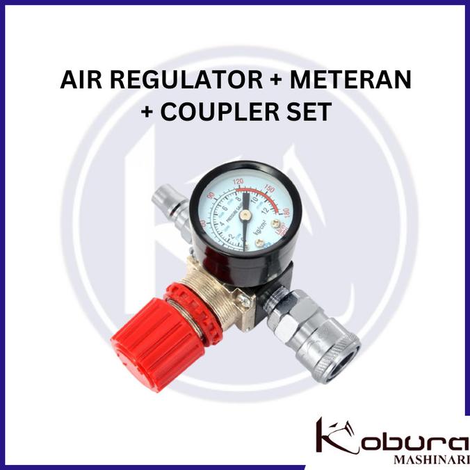 Regulator Kompresor Dgn Meteran Dan Coupler Set