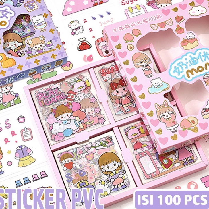 

Terupdate✬➝ 0RLEI (1 Box Isi 100 Pcs) Sticker PVC 2D Tumblr Lucu Karakter Anti Air / Stiker Momo DIY Aesthetic Waterproof / Sticker Buku Diary Deco Hp Laptop C38 ☋Baru
