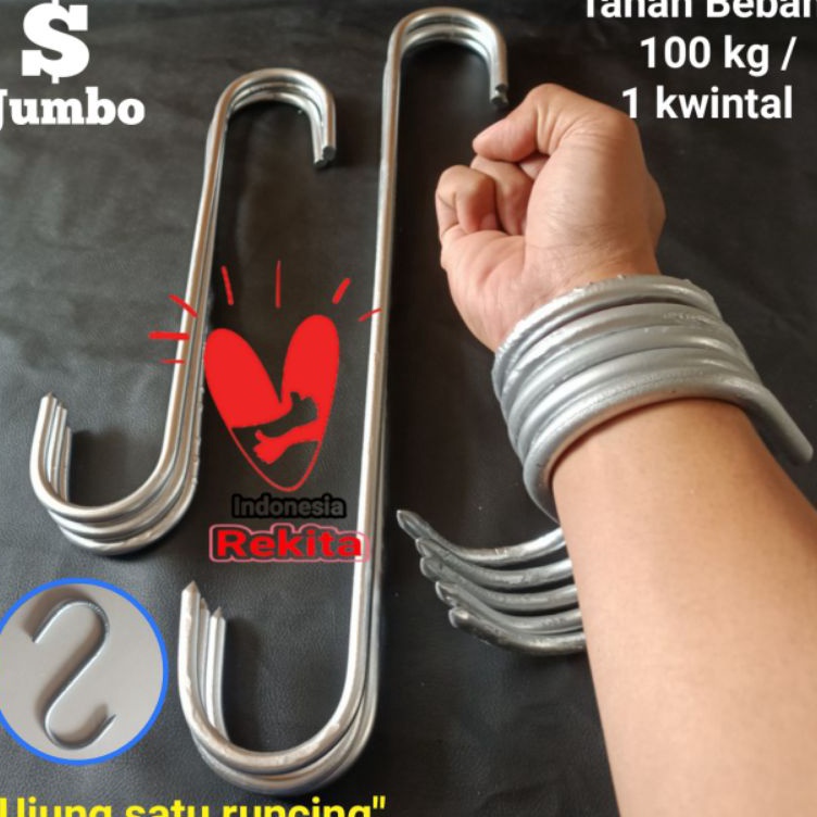 Promo tajir Besi S hook penahan berat satuan kwintal 100 kg s/d 250 kg material besi beton 10 SNI be