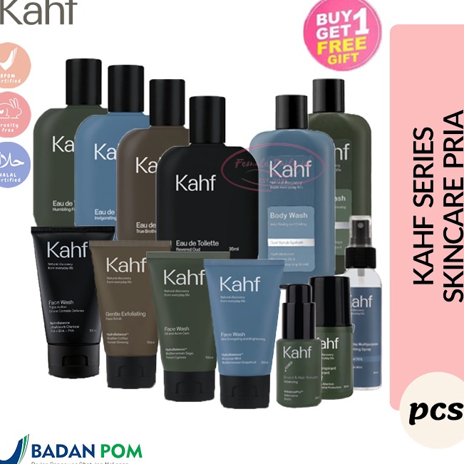AWKODE66 KAHF Skincare Cowok Halal (✔️BPOM) Face Wash Serum Jenggot Eau de Toilette Laki-laki Man | 