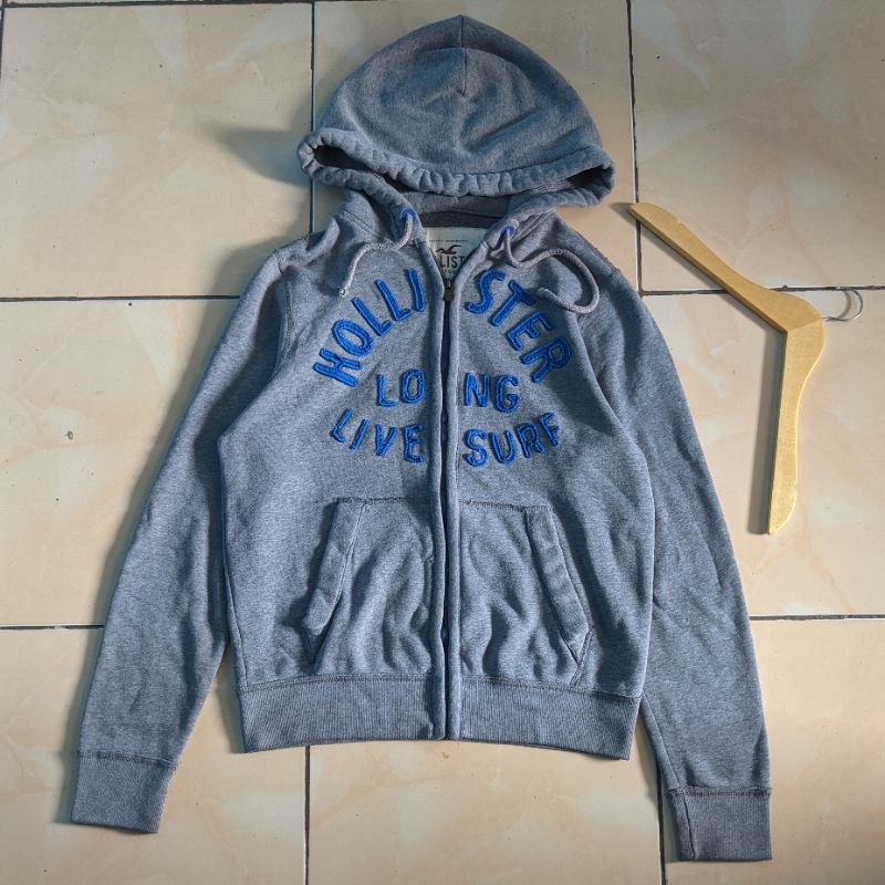 Hoodie Zipper Hollister California Long Live Surf Original Second Preloved