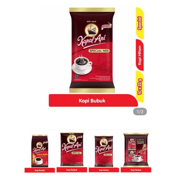 

KOPI KAPAL API SPESIAL 6gr 23gr 60gr 160gr gula aren 23 gr