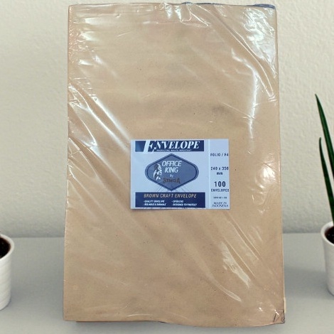 

Ready Stok☈ P9TOZ AMPLOP COKLAT ENVELOPE F4 FOLIO 240X350MM ISI 100 OFFICE KING BY SINGA E100 ↕Ready