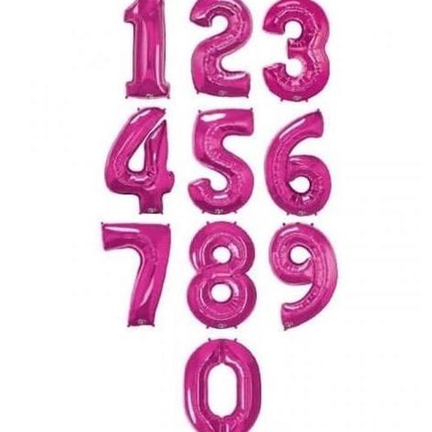 +++++] Balon Foil Angka Pink Tua 60cm