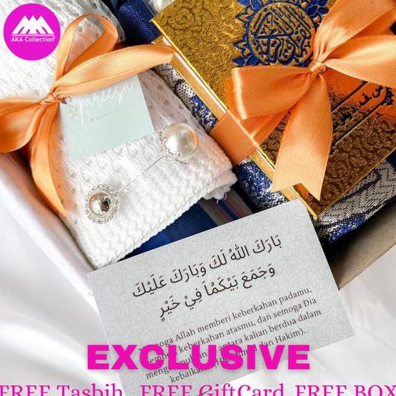 HAMPERS KADO PERNIKAHAN ALAT SHOLAT PREMIUM 9 IN 1 KOMPLIT HADIAH WEDDING PENGANTIN MUKENA SARUNG SA