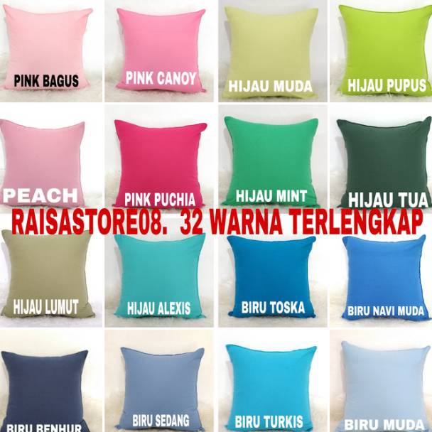 >V44859) SARUNG BANTAL KURSI/SOFA Polos   40X40
