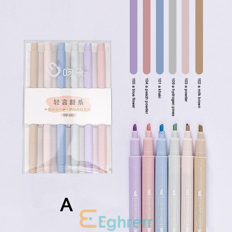 

QI52 COD✨6 PCS Spidol Highlighter Pastel Colour Pen Journal Marker Pen Alat Tulis Replacement Stabilo-EG qhqju