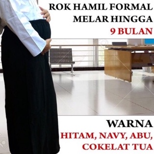 Promo Spesial Rok hamil panjang Wanita HITAM Rok kerja kantor formal ibu hamil cewek hamil BUMIL big