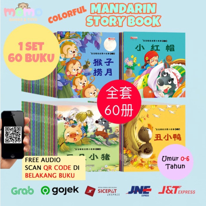 1 SET 60 Buku Cerita Anak Bahasa Mandarin Impor Dongeng Bergambar TK