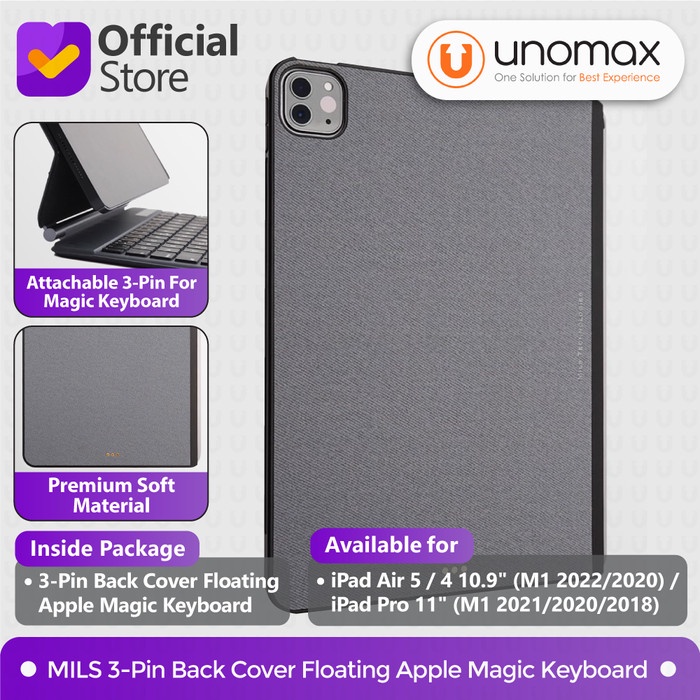 Terlaris Case Ipad Pro 11" M2 M1 2022/2018/Air 5/4 Mils 3Pin Floating Keyboard