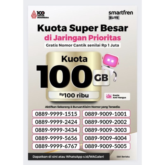 Request Nomor Smartfren + Kuota Unlimited 30 Hari (NomorCantikSmartfren)
