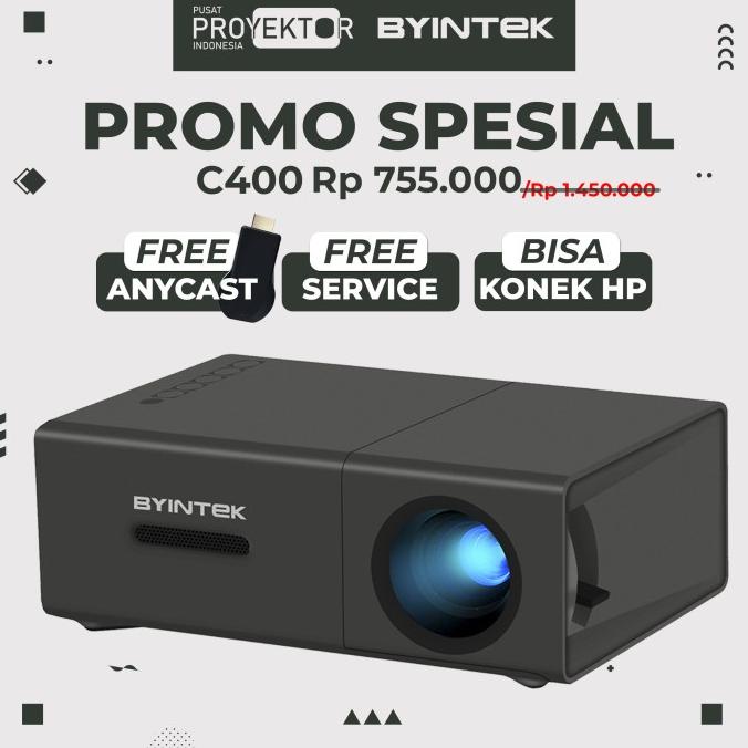 PROMO Proyektor C400 WiFi Byintek | Proyektor Mini Original