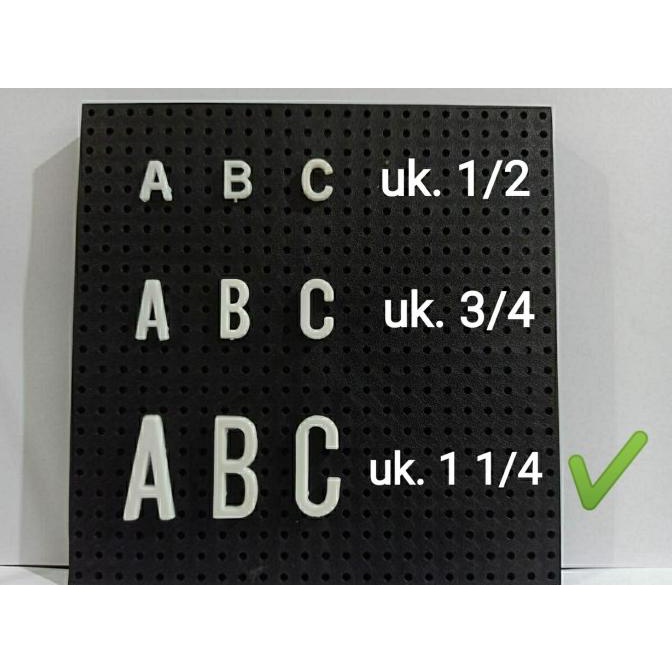 Huruf Plastik Movitex | Data Text | Data Graph (A s/d Z Uk 1 1/4 Inch)