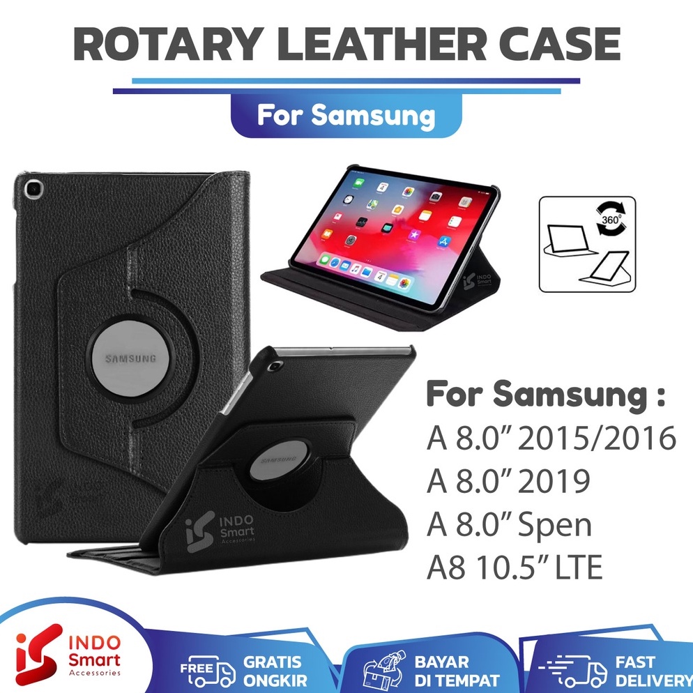 Termurah.. Samsung Tab A8 / Case Samsung Tab A8 / Casing X205 T350 T295 P205 Rotary 360 Leather Case