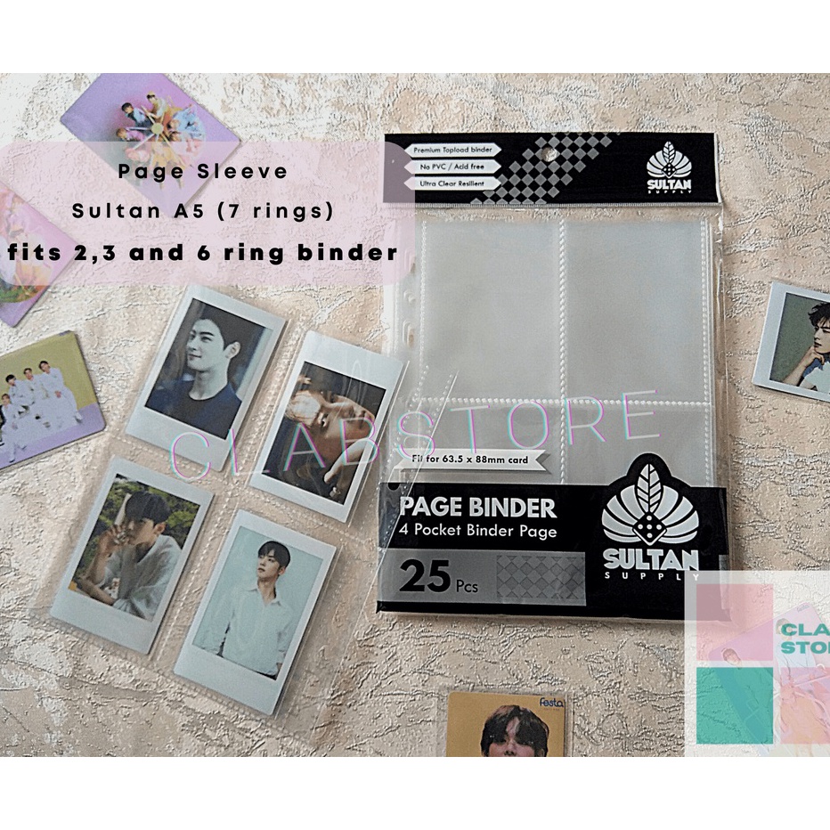 ❀Baru☍ 78NRL Sultan Sleeve A5 4P 8P Page Binder 8 Pocket Ring Binder Album Kpop Sleeve Photocard Spo