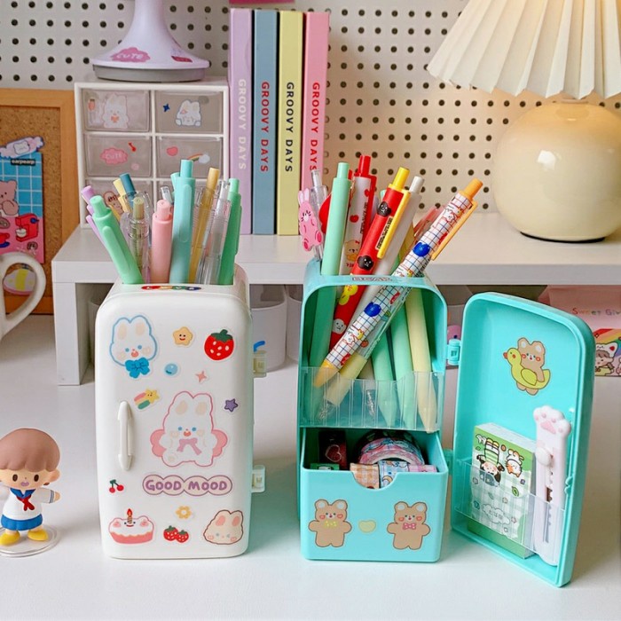 

Bestseller Cute Refrigerator Pen Holder/Tempat Pensil Bentuk Kulkas Gaya Korea