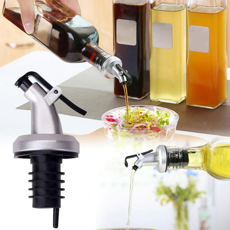 GS8uI Leepourer Tutup Botol Minyak Olive Oil Vinegar Lock Plug Seal He131 Black Or-i