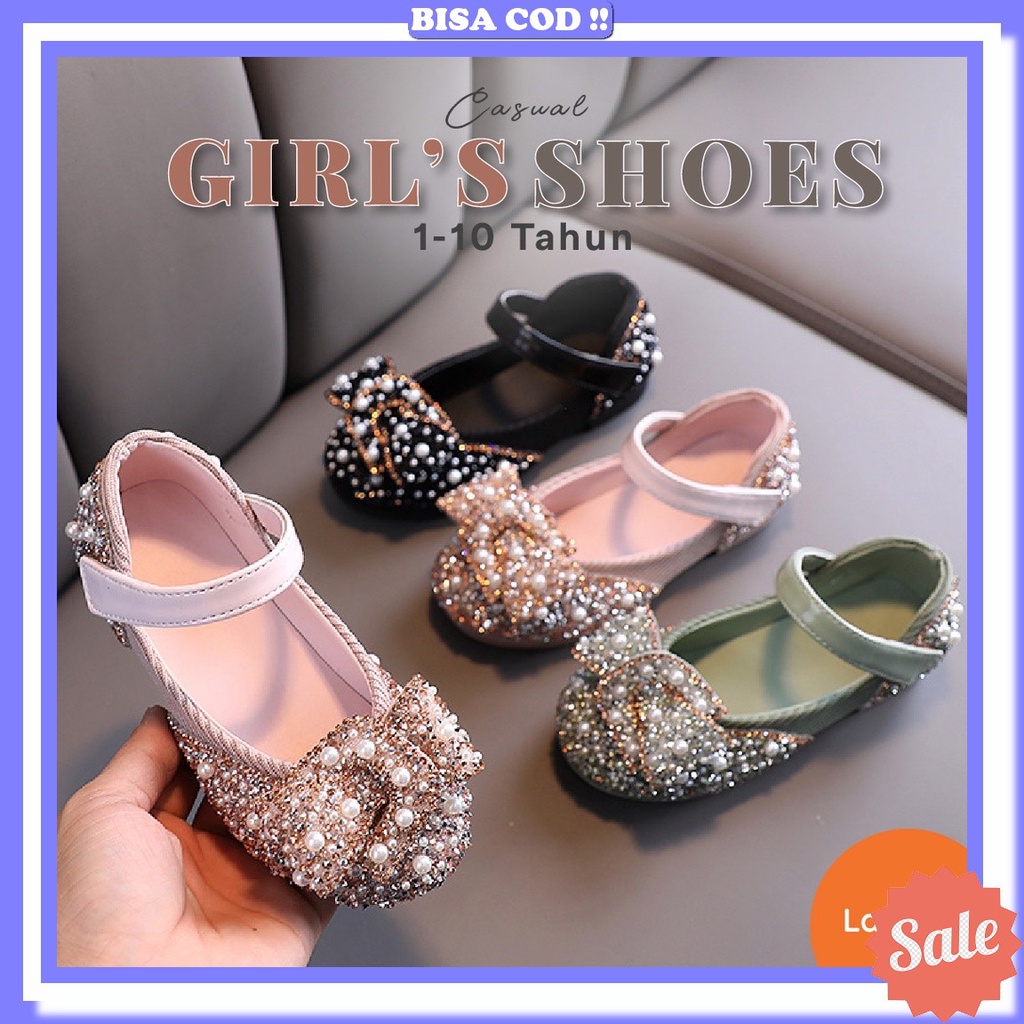 Sandal Anak Perempuan Lolita High Heels It Kecil Sepatu Kulit Siswa Putri Lucu Versi Korea 9 Tahun 1
