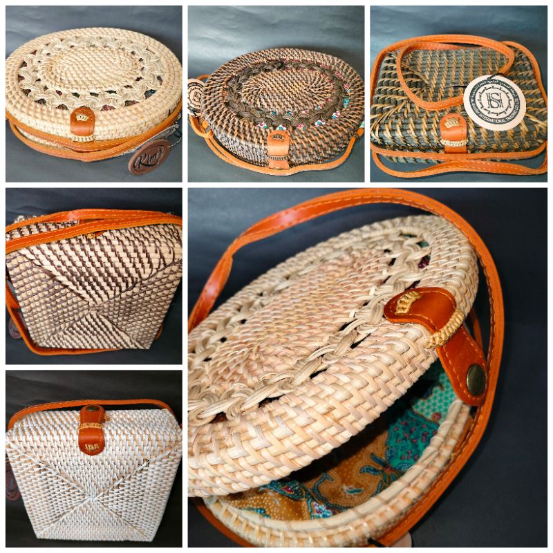 Tas Rotan / Tas Bulat / Tas Bali / Rotan Ulir Original