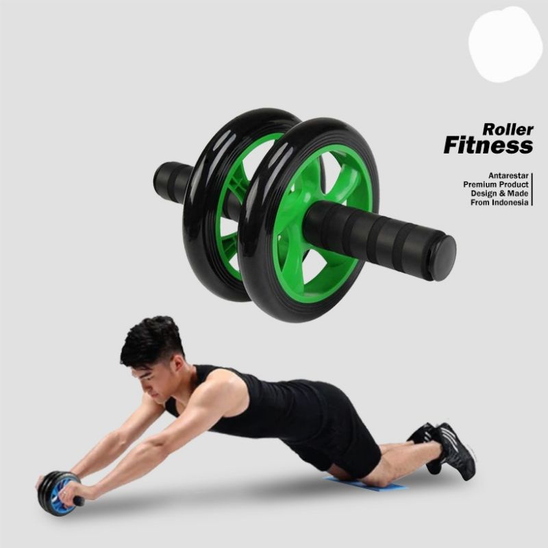 02 roller fitnes alat olahraga otot perut alat fitnes gym