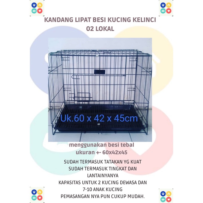 Kandang Lipat Besi Kucing Kelinci 02 Lokal Murah