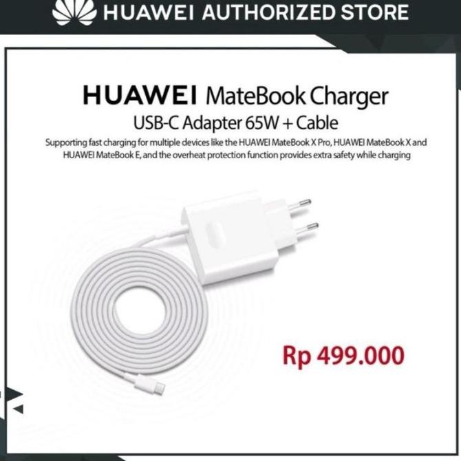HUAWEI Charger Laptop 65W+Kabel C to C Original
